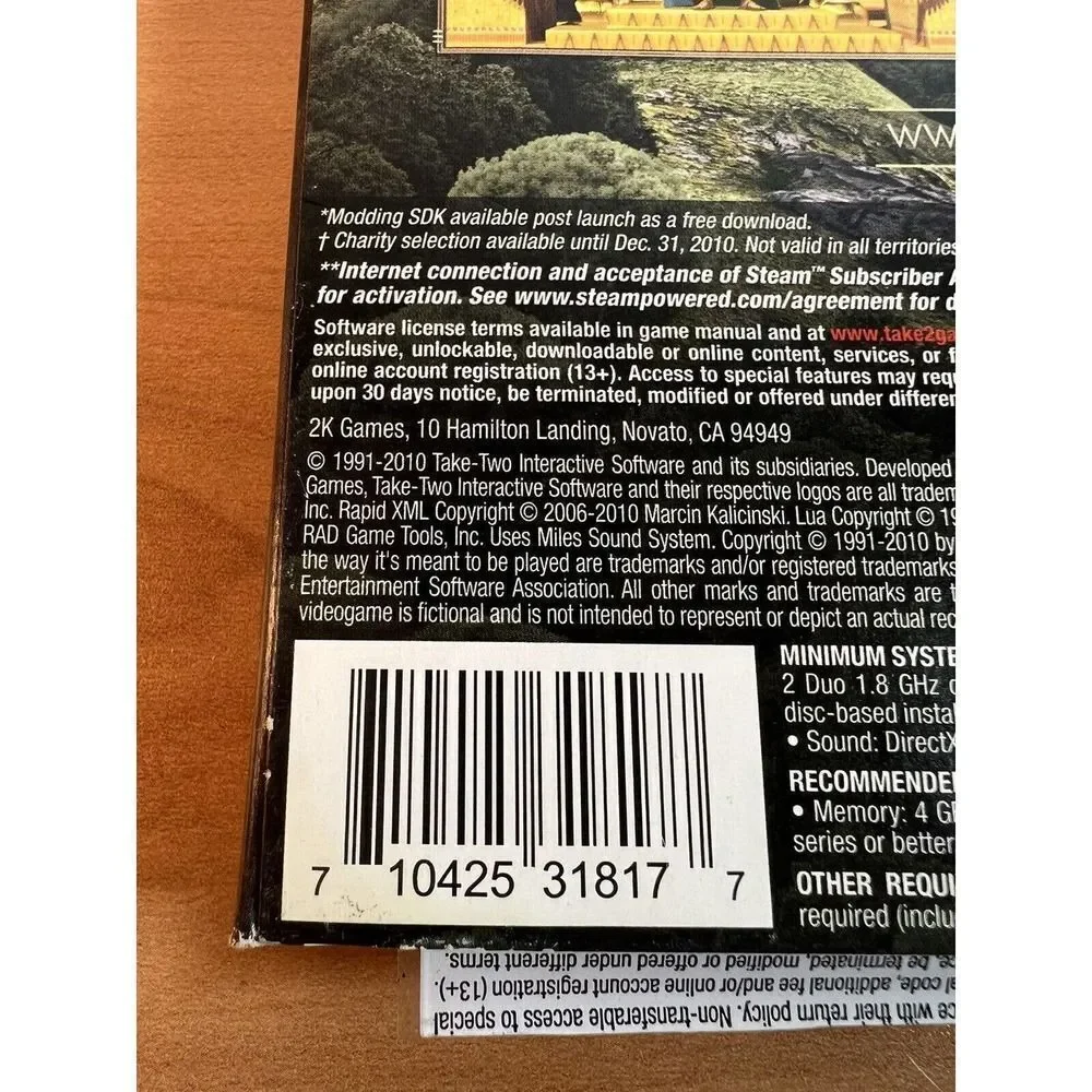 Sid Meier's Civilization V (PC Game DVD-ROM, 2010) Rated E 10+